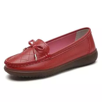 Spring and autumn solid color women s flat shoes fashion round head low heel casual large size 44 bow lightweight women s shoes 35