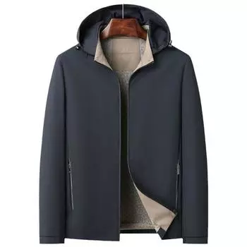 Весна и осень Тонкая повседневная деловая куртка мужская куртка с капюшоном M