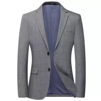 Spring and Autumn Thin Men s Suits, No Ironing, Slim Fit, Young and Middle-aged Plaid Small Suits, Casual Single Suits M