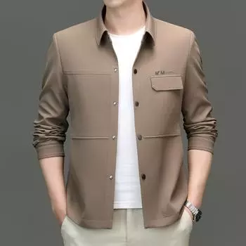 Spring and Autumn Thin Milk Silk Lapel Jacket Young Men s Casual Jacket Trendy Jacket M