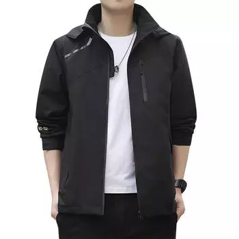 Весенне-осенняя универсальная куртка для мужчин и женщин, молодежная повседневная куртка для активного отдыха, белая куртка с одинарным кроем, со съемным капюшоном L