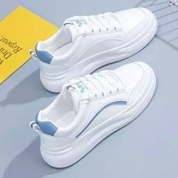 Spring and Autumn White Shoes Women s Round Head Lace-up Casual Student Shoes Board Shoes Women s Batch Comfortable 35