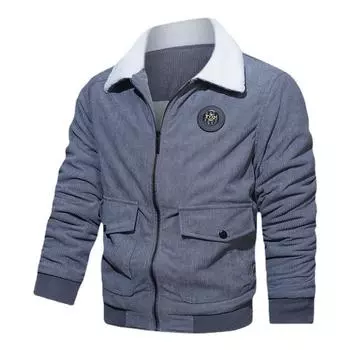 Spring and Autumn Winter Clothes Fleece Thickened Cotton-padded Clothes Men s Middle-aged Loose Casual Jacket M