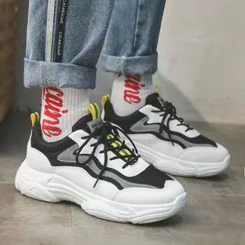 Spring and Autumn Women Fashion Casual Shoes Round Toe Lace Up Ladies Casual Sneakers Mixed Colors Unisex Flat Shoes 5 чёрный