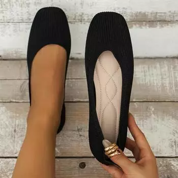 Spring and Autumn Women New Solid Color Shoes Women s Knitted Comfort Lofers 36 темно серый