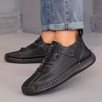 Spring and Autumn Women s Boots Mid Top British Style Retro Anti Slip Workwear Shoes Loafers 45EU/CN46