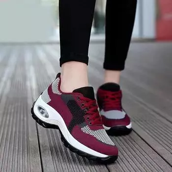 Spring and autumn women s flying woven breathable walking shoes comfortable soft-soled shoes platform-soled versatile casual shoes one-pedal home sho 36