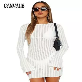 Весенне-осеннее женское сексуальное платье-свитер с длинными рукавами и шнуровкой S чёрный