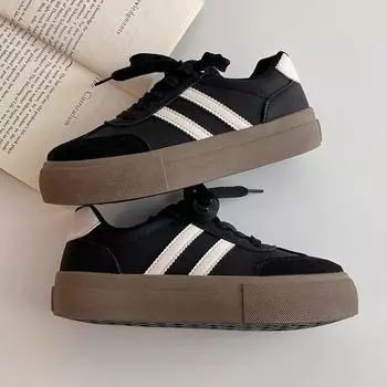 Spring and autumn women s shoes new autumn and winter platform white shoes retro casual sports shoes 35