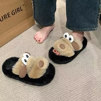 Весенние и осенние женские тапочки из замши с толстой подошвой и рисунком в виде животных, хит продаж, женская обувь, новая модная женская обувь 35 королевский синий