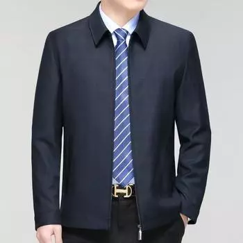 Spring and Autumn Wool Jacket Men s Middle-aged Business Casual Plaid Large Size Loose Jacket Dad s Clothing Men s Lapel Jacket 170