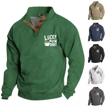 Spring And Men s Standing Collar Sweatshirt Is Outdoor Casual Sweaters Tops L чёрный