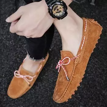 Spring and summer 2024 large size casual foot cover Doudou shoes outdoor versatile men s shoes breathable hollow soft sole men s shoes 38 темно-синий