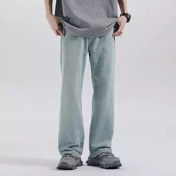 Spring and Summer American High Street Wide-leg Pants Loose Straight-tight Micro-flare Jeans Trousers 28