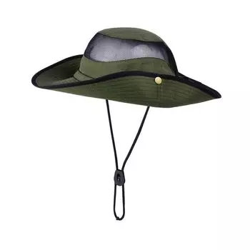 Spring and Summer Boy and Girl Sunshade Hat Big Brim Outdoor Mountaineering Fishing Sun Protection Hat Quick-Drying Waterproof Breathable Bucket Hat 8810-Army Green