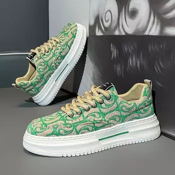 Spring and Summer Breathable Canvas Shoes Men Fashion Green Casual Shoes Designer Mens Vulcanize Sneakers zapatillas informales 39