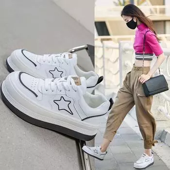 Весенние и летние дышащие сетчатые туфли на толстой подошве, белые туфли, женские туфли больших размеров 40 хаки