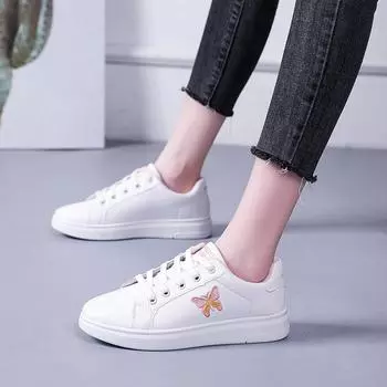 Spring and Summer Casual Fashion Flat New Style Round Toe Lace-up Butterfly Sneakers Comfortable Women s Walking Shoes 35