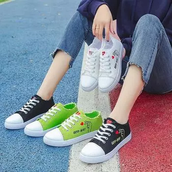 Весенне-летняя повседневная мода, новые холщовые кроссовки с круглым носком, однотонные, удобные женские кроссовки на плоской подошве 35