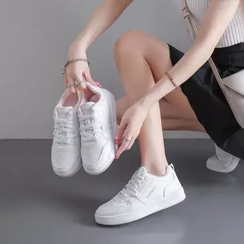 Весенне-летние повседневные модные новые дышащие кружевные однотонные кроссовки с круглым носком, удобная женская прогулочная обувь 35