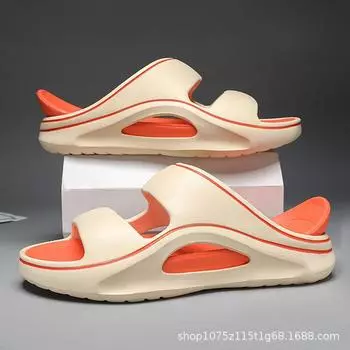 Spring and summer casual slippers men s fashion outer wear thick-soled non-slip eva sports and leisure men s slippers 40-41 хаки