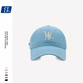 Весенние и летние пары универсальные бейсболки с мягким верхом для мужчин и женщин, одинаковая корейская версия модной брендовой вышитой кепки с буквами Adjustable серый
