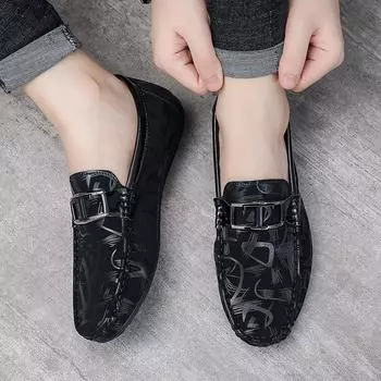 Spring and summer Doudou shoes 2025 new one-pedal men s shoes breathable casual trendy loafer men s driving shoes soft sole 39