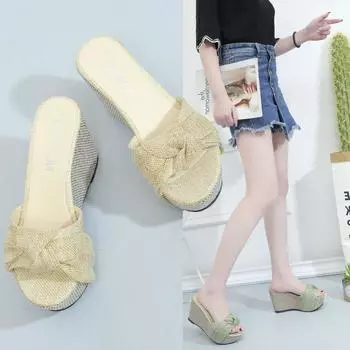 Весенне-летние модные удобные свежие женские сандалии и тапочки на толстой подошве для отдыха 35 чёрный