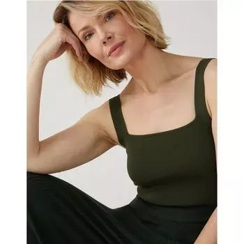 Spring and Summer Foreign Trade European and American Slim-Fit Stretch Camisole Army Green Bust size 64-84