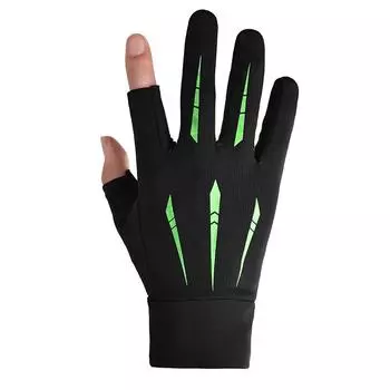 Spring and Summer Ice Silk Sun Protection Gloves Ladies Fishing Breathable High Elastic Gloves Outdoor Cycling Driving Dew Gloves. average size