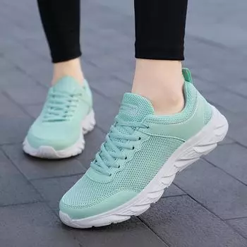Весенние и летние женские кроссовки больших размеров модные кроссовки женская обувь для отдыха 35 зелёный