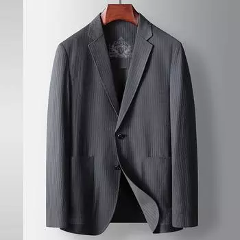 Весна и лето Легкий роскошный деловой микроэластичный тонкий однотонный пиджак West Youth Ice Cool Breathable Suit 170 серый