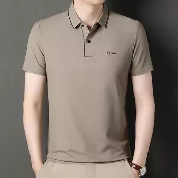 Spring and Summer Men s Advanced Lapel Polo Shirt Men s Short Sleeve T-shirt Casual Men s Clothing M