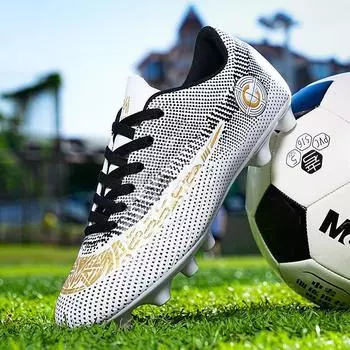 Spring and summer men s and women s outdoor sports football shoes grass student adult spike sneakers 35 белый