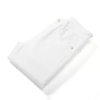 Spring and Summer Men s Jeans Trendy Small Feet Nine-point Long Trousers Three-proof White Casual 28 белый