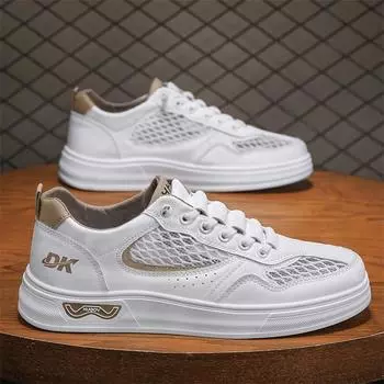 Spring and summer men s shoes 2025 new simple fashion trend four seasons versatile casual board shoes lace-up comfortable sports shoes 39