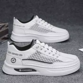 Spring and summer men s shoes breathable mesh board shoes teen students little white shoes men s leisure sports trendy shoes 2025 new 39