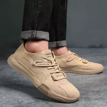 Spring and summer men s shoes leather breathable sports casual shoes soft surface soft sole British leather shoes men s outdoor tooling shoes 38