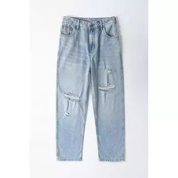Spring and Summer New Broken Copper Loose Straight Denim Classic Versatile Style Denim City 28 синий