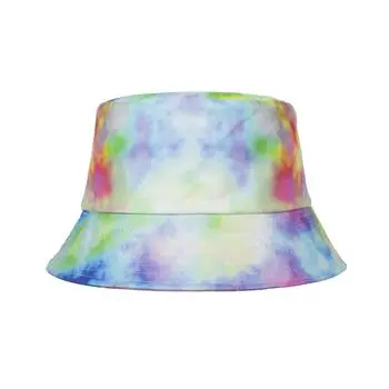 Spring and summer new cotton tie-dye double-sided sunscreen bucket hat basin hat big edge hat UV protection sun hat F