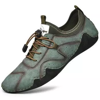 Spring and summer new large-size men s shoes trend Korean version Doudou shoes British breathable leather shoes overfitting lazy soft-soled casual sho 38