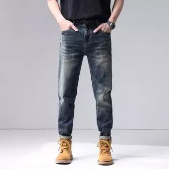Spring and Summer New Men s American Retro Slim Straight Big Beef Stretch Jeans Trousers Men 28