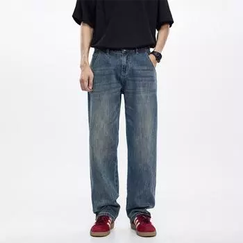 Spring and Summer New Men s Loose Straight American Casual Stretch Jeans Trousers Men 28