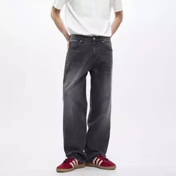 Spring and Summer New Men s Loose Straight American Retro High Street Stretch Denim Trousers 28