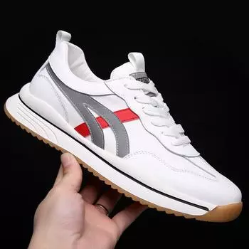 Spring and summer new men s shoes trendy shoes leather sports casual little white shoes men s breathable Forrest Gump fashion board shoes men 38