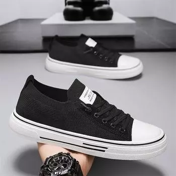 Spring and summer new men s shoes lazy breathable one-pedal board shoes trendy versatile sports student casual shoes white shoes 39