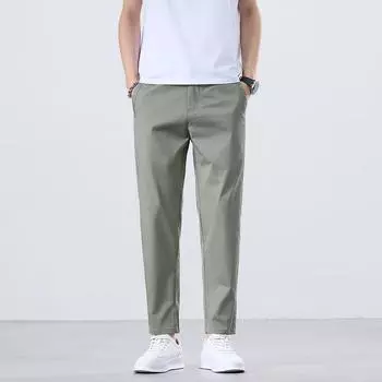 Spring and Summer New Men s Trendy Ice Silk Thin Cool Sports and Casual Stretch Straight Pinch Pants 28