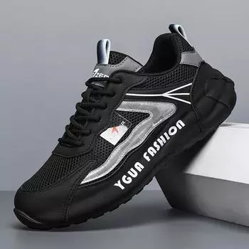 Spring and summer new mesh wear-resistant sports shoes high-end men s non-slip lightweight running shoes student trend casual shoes 39 белый