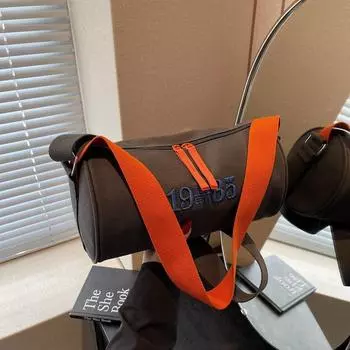 Spring and summer new niche canvas cylinder bag women s fashion casual versatile commuter shoulder messenger bag tide