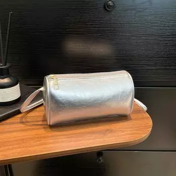 Spring and summer new small bag women s 2025 fashionable retro simple shoulder underarm bag versatile messenger cylinder bag чёрный